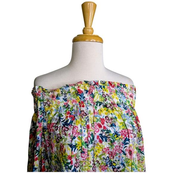 NEW H&M Off Shoulder Floral Print Top 10 Coquette Romantic Softgirl Cottagecore - Picture 1 of 12